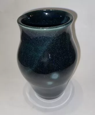 Buy ~ VASE ~ Beautiful Signed Green Glazed Pottery Vase 6”  • 33.16£