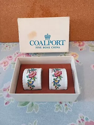 Buy VINTAGE COALPORT MING ROSE NAPKIN RINGS BOXED Fine Bone China • 10£