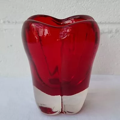 Buy Whitefriars No 9411 Large Art Glass Molar Vase Ruby Red Mid Century Studio  • 45£