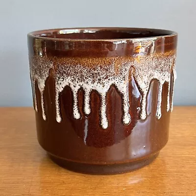 Buy Vintage Drip Glaze Pottery Planter Brown West German?  • 16£