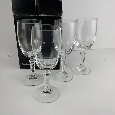 Buy Vintage Bohemia Crystal Crystalex INGRID ANDREA Set 4 Wine Glasses 7 Oz NIB NOS • 28.81£