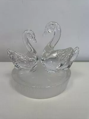 Buy Vintage RCR Royal Crystal Rock Lead Crystal Glass Swans Ice Ornament Figurine • 22£