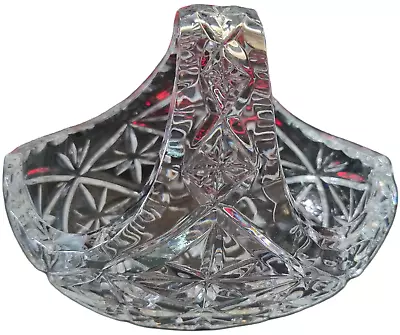 Buy Vintage Lead Crystal Cut Glass Flower Basket • 16.99£