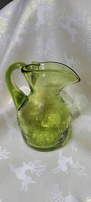 Buy Jamestown Hand Blown Crackle Glass Jug/pitcher With A  Heart Shaped Top. • 7£