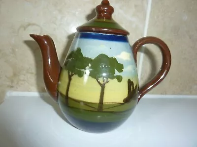 Buy Rare Devonware Torquay Pottery 12.5cm Teapot For One Ruined Abbey & Trees Design • 34£