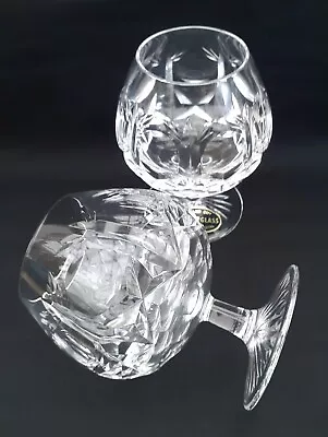 Buy Vintage Brier Glass Brierley Hill Crystal Hand Cut Brandy Glasses In VGC • 14.99£