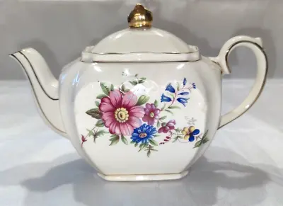 Buy Beautiful Vintage Porcelain White Floral 1930s Sadler One Cup Teapot Collectable • 15£