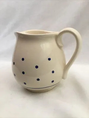 Buy OLD STEINGUT EAST GERMAN MILK PITCHER POTTERY BLUE DOTS 5.5” TALL Farmhouse NICE • 18.24£