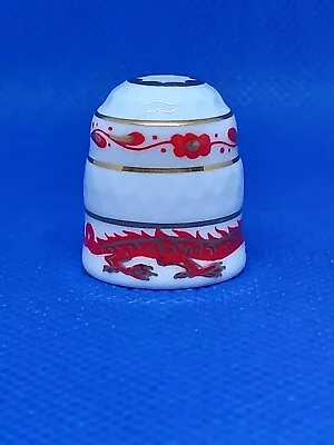 Buy Vintage Sutherland Thimble RED ORIENTAL DRAGON - Made In England (b) • 2.95£