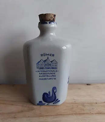 Buy Vintage German Salt Glazed Stoneware - Hand Painted Decanter Jug Romer Frankfurt • 8£