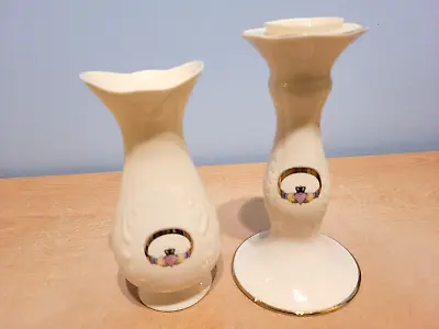 Buy Beautiful Donegal Parian China Candlestick & Small 16.5cm Vase, Claddagh Ring. • 5.99£