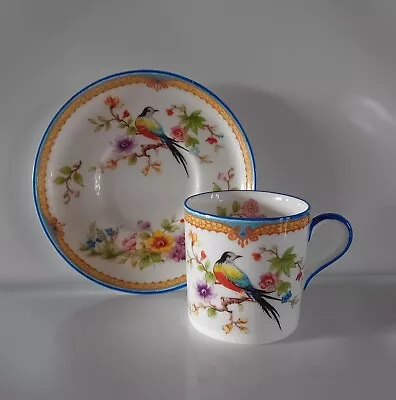 Buy VINTAGE 1920's AYNSLEY COFFEE CUP & SAUCER - BIRD & FLOWERS • 9.99£