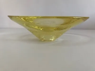 Buy Antique Victorian Davison Vaseline/Uranium Primrose Yellow Glass Bowl C1900 • 25£