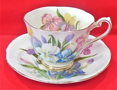 Buy Royal Standard Bone China England Footed Cup & Saucer Set Winsome Iris  • 27.54£