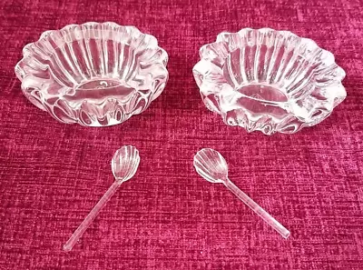 Buy Art Vannes Crystal Salt & Pepper Pinch Bowls With Spoons - France     B53 • 5£