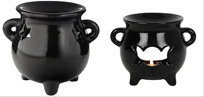 Buy Black Cauldron Oil Burner Wicca Gothic Magic Wax Burner Halloween Triple Moon • 5.99£