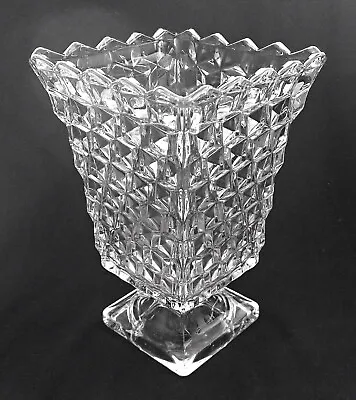 Buy Vintage Fostoria American Clear Square Footed 7 1/2  Vase Elegant Glass • 20.82£