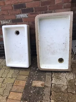 Buy Antique Doulton And Co And Enamel Trough Sinks 2x • 250£