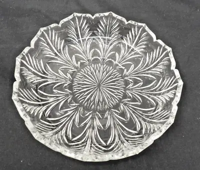 Buy Vintage Cut Glass Flower Design & Shaped Serving Bowl Dish 8 5/8  Diameter • 5.28£