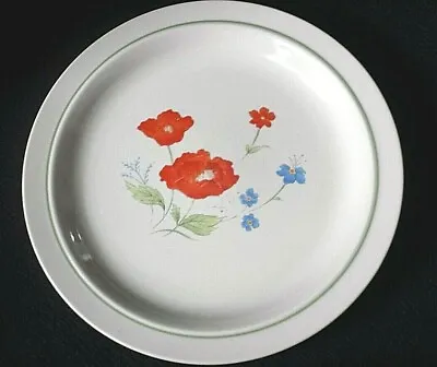 Buy BHS House & Home Red Poppies Blue Flowers 10¼ Inch Dinner Plate  • 7.99£