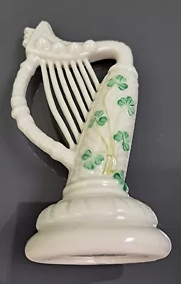 Buy Vintage Belleek Porcelain 6th Green Mark Irish Harp With Shamrock 1965-1980 Vgc • 36.95£