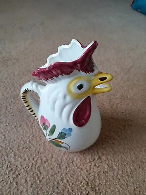 Buy Vintage Ceramic Rooster Chicken  Pitcher Jug With Floral Display /good Condition • 10£