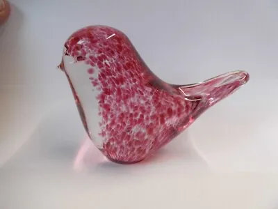 Buy Vintage Wedgwood Mottled Cranberry Art Glass Bird Paperweight Ornament 9 Cm • 26£