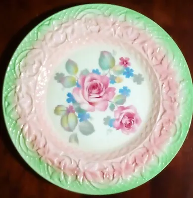 Buy Maling  RARE  Vintage England Ceramic Majolica Plate Pink And Green Roses #441 • 93.89£