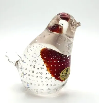 Buy Very Rare Whitefriars Glass Full Lead Crystal Red Breast Bubble Robin 1980 • 750£