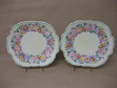 Buy 2 Vintage Crown Staffordshire China Cake Sandwich Serving Plates~ Floral ~ 15143 • 14.99£