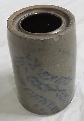 Buy Eneix New Geneva PA Stoneware Wax Sealer Jar Crock W/Blue Old Vtg Antique • 124.47£