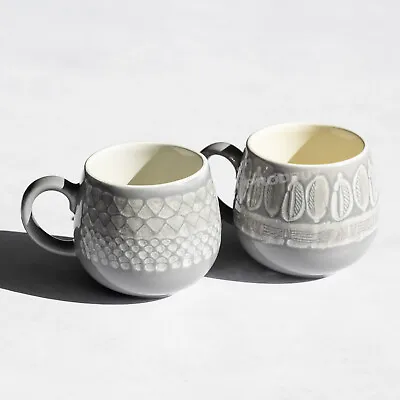 Buy Set Of 2 Mason Cash Mugs Rustic Grey Embossed Patterned Tea Coffee Cups 350ml • 15.20£