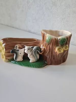 Buy Hornsea Pottery. Fauna Ware. Posy Vase. Two Squirrels By Tree Stump. Vintage. • 10.50£