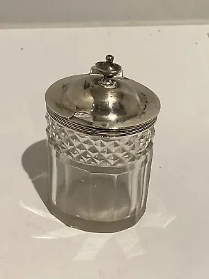 Buy Georgian Cut Glass And Silver Condiment Jar. Hallmarked 1829 • 29£