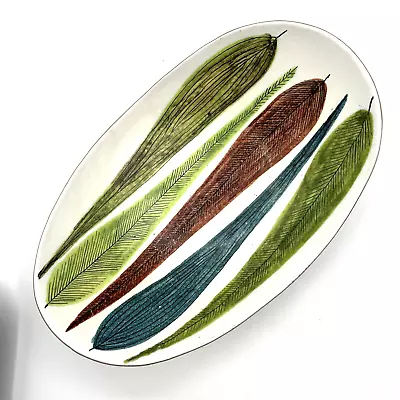 Buy Vintage Raymor Bitossi Pottery Feather Leaf Design Stig Lindberg Style Dish • 37.95£