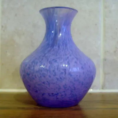 Buy Caithness Scottish Glass Vase Lovely Blue Mottled Pattern With Hints Of Pink • 9.99£