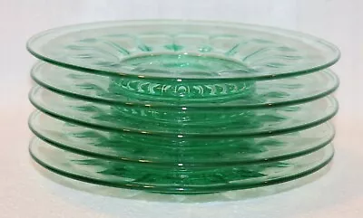 Buy Set Of 5 Vintage Green Round 7.5  Desert Serving Plate Platter, Scallop Design • 23.61£