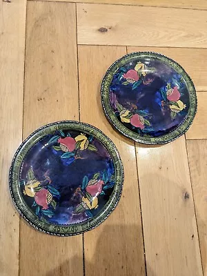 Buy Pair Antique 1930s Rubens Ware Plate Pomegranate Hand Painted S. Hancock & Sons • 50£