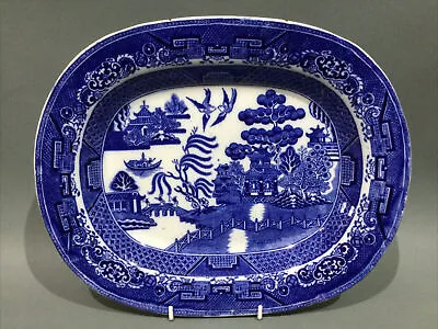 Buy Antique Blue & White China “ Willow Pattern “ Meat Dish • 24.95£