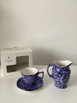 Buy James Sadler Chintz Teacup And Saucer Blue New In Box By Ringtons + Matching Jug • 29.95£
