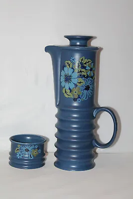 Buy Vintage Carlton Ware 1970's Blue Wellington Large Coffee Pot And Sugar Bowl • 30£