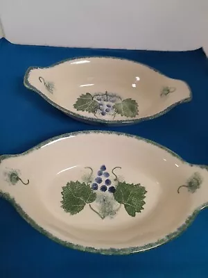 Buy Poole Pottery 'Vineyard' Grape On Vine - 2 Entree Serving Dishes • 24£