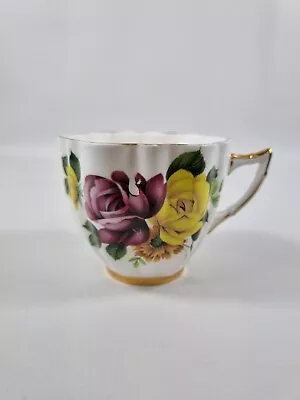 Buy Royal Windsor Tea Cup Bone China Purple Roses Trim No Saucer England • 12.90£