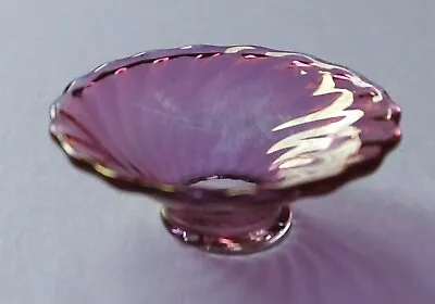 Buy Dolls House Miniatures: Ribbed Swirled Cranberry Glass Dish 1:12 Scale • 5.95£
