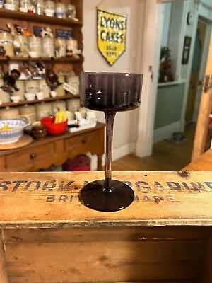 Buy Vintage Wedgwood Amethyst Glass Brancaster Candlestick / Candleholder – Great! • 19.99£