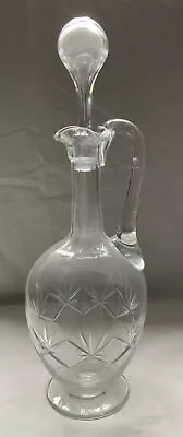 Buy Antique Cut Glass Crystal Footed Wine Decanter & Stopper 33cm Hight Weighs 544G • 19.99£