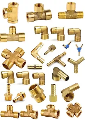 Buy Brass Pipe Fitting Barbed Hosetail Joiner Tubing Connector Air Water Fuel Gas • 3.19£