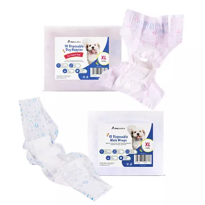 Buy Disposable Dog Nappies Leak Proof Puppy Wrap Dog Sanitary Diaper AllPetSolutions • 10.99£