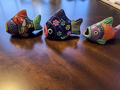 Buy Handmade Mexican Terra Cotta Fish Pottery • 28.46£