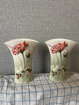 Buy Franz Porcelain Poppy Dream Vase FZ00716 X2 Enchanted Garden • 75£